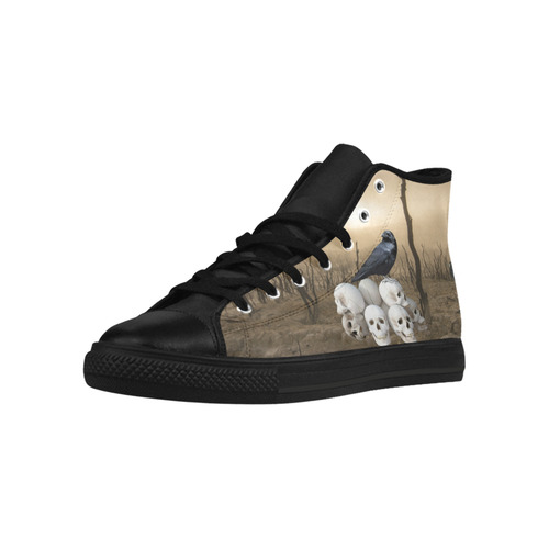 collage_ The Eye _ Gloria Sánchez Aquila High Top Microfiber Leather Men's Shoes/Large Size (Model 032)