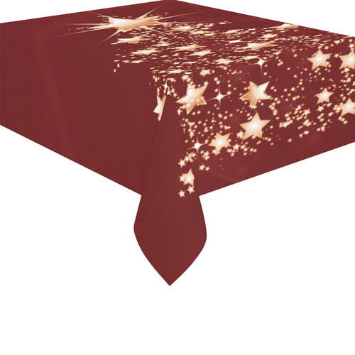 Red Golden Christmastree - Christmas Cotton Linen Tablecloth 52"x 70"