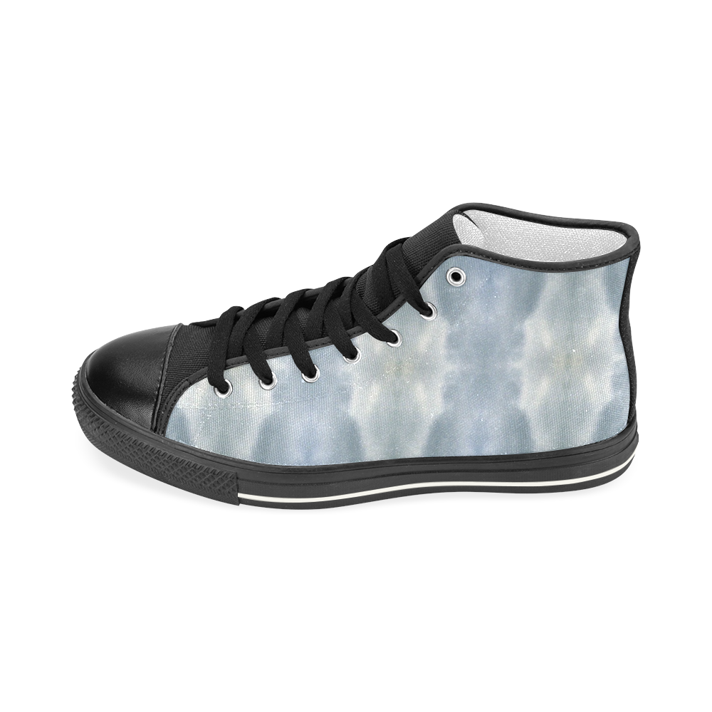 Ice Crystals Abstract Pattern Women's Classic High Top Canvas Shoes (Model 017)
