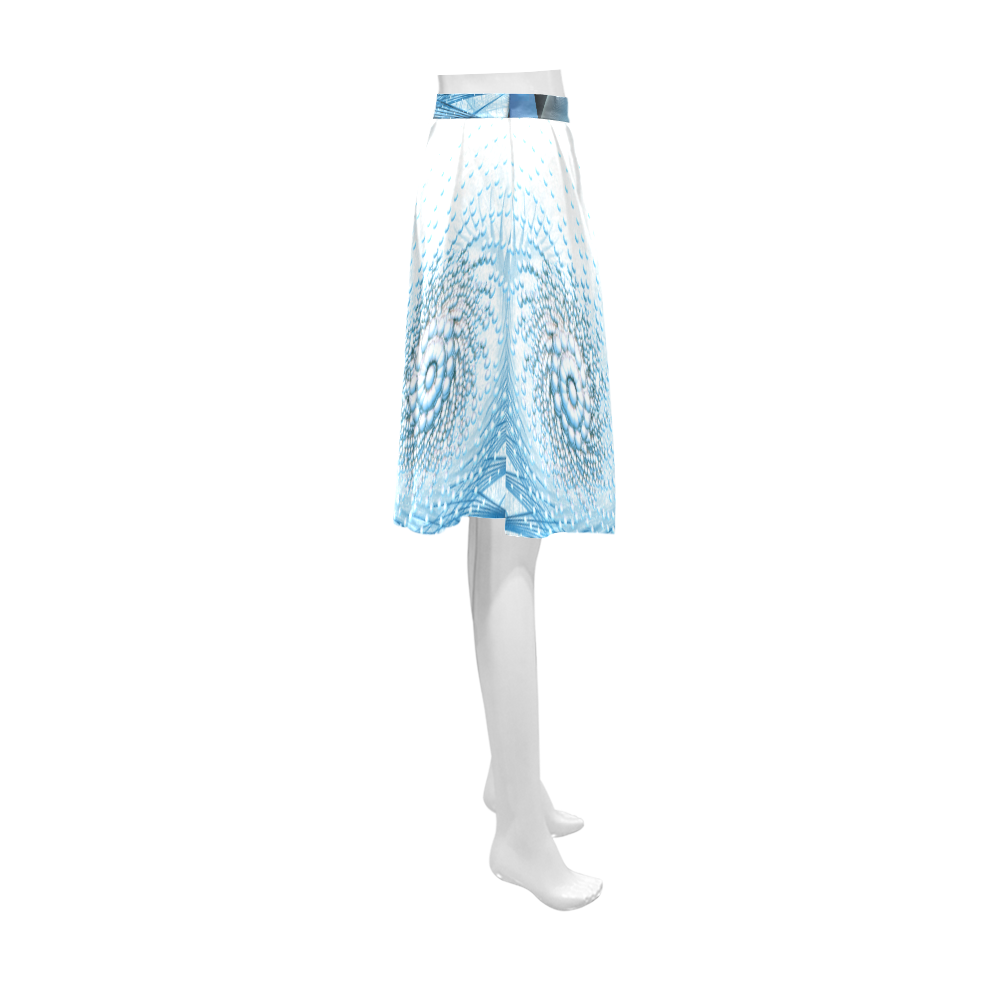 blue vibration abstract Athena Women's Short Skirt (Model D15)