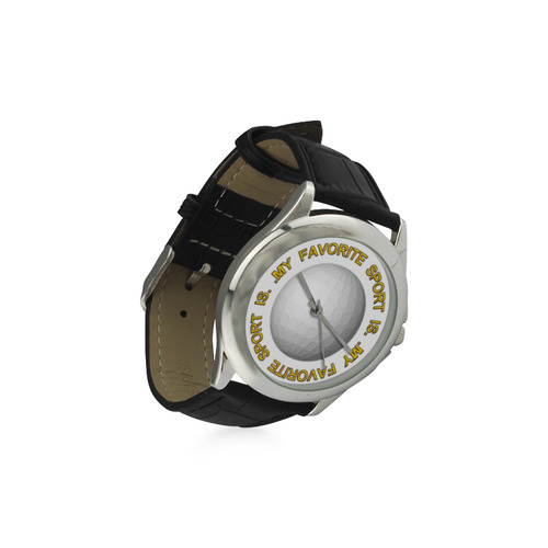 My Favorite Sport is Golf Women's Classic Leather Strap Watch(Model 203)
