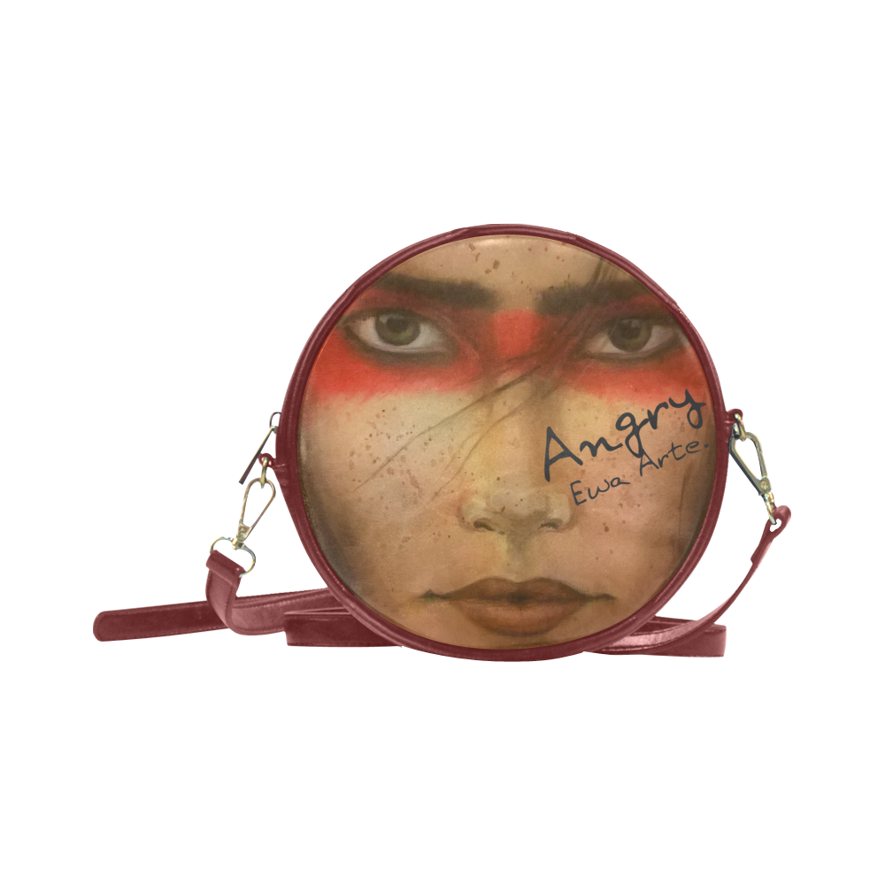 Angry. Ewa Arte Round Sling Bag (Model 1647)