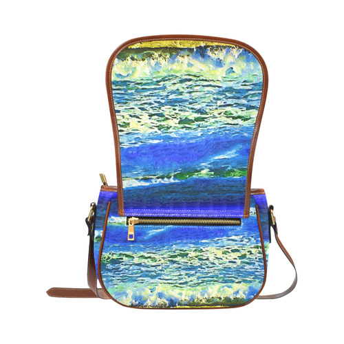 Blue Ocean Waves Saddle Bag/Large (Model 1649)