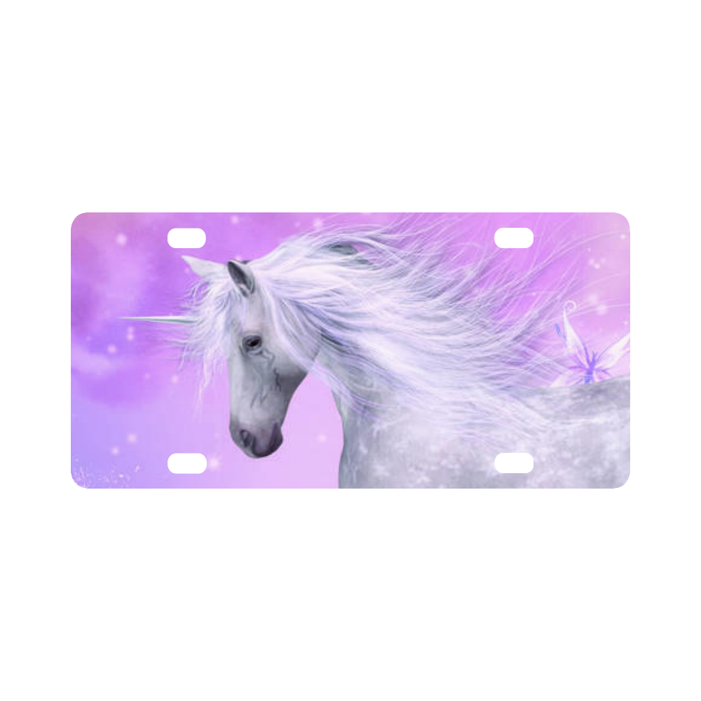 pink unicorn Classic License Plate