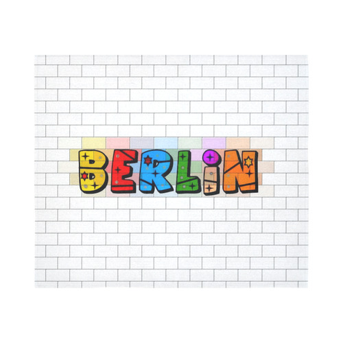 Berlin by Popart Lover Cotton Linen Wall Tapestry 60"x 51"