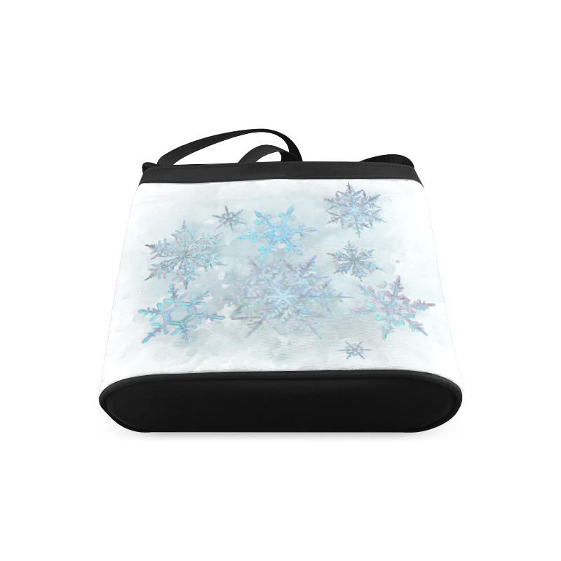 Snowflakes, snow, white and blue Crossbody Bags (Model 1613)