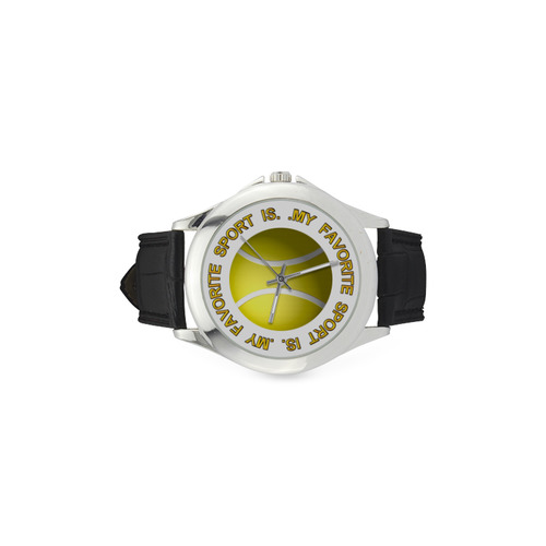 My Favorite Sport is Tennis Women's Classic Leather Strap Watch(Model 203)