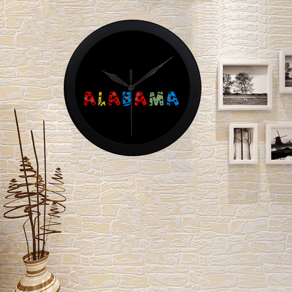 Alabama by Popart Lover Circular Plastic Wall clock