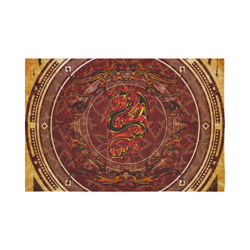 Awesome draogn, red colors Cotton Linen Wall Tapestry 90"x 60"