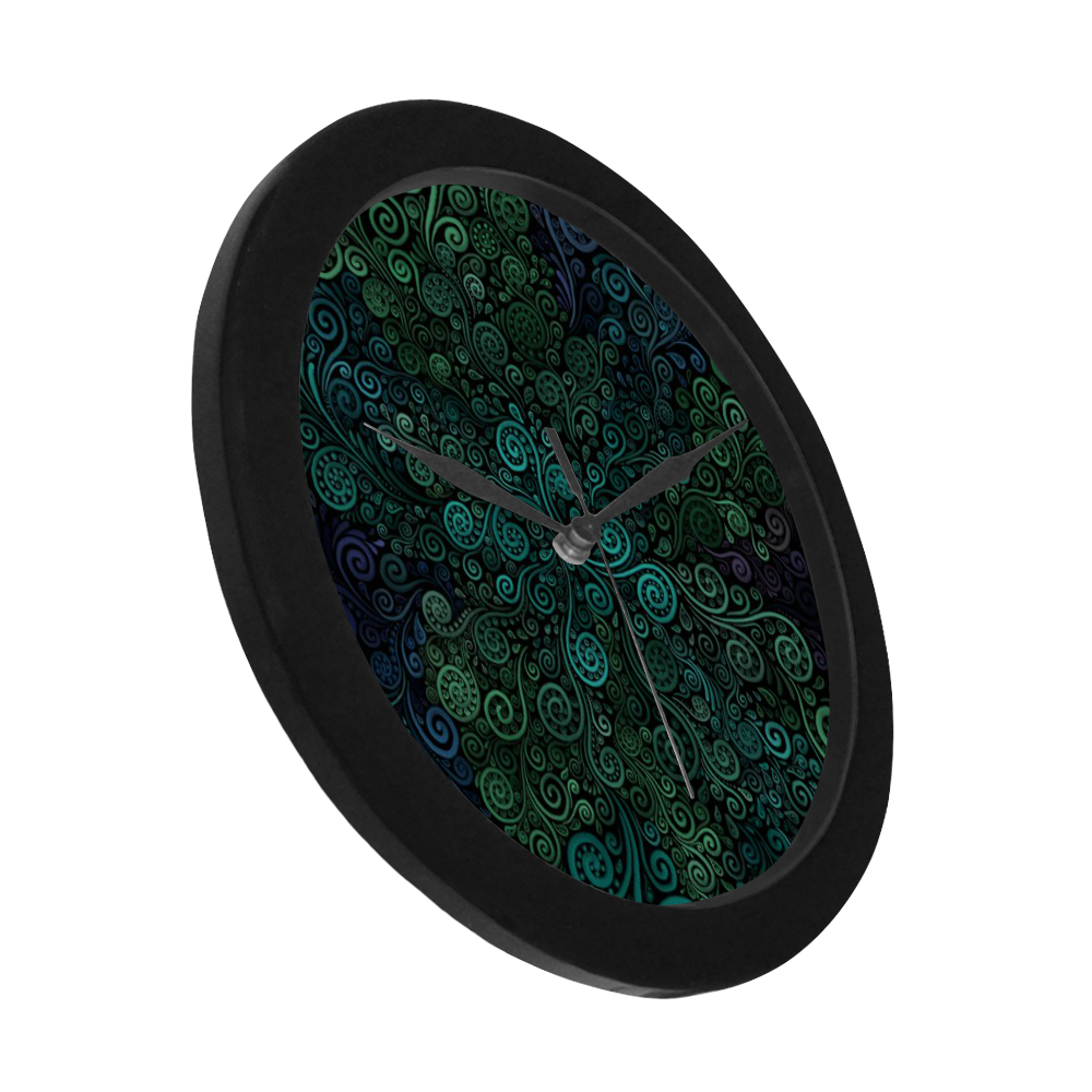 Turquoise 3D Rose Circular Plastic Wall clock