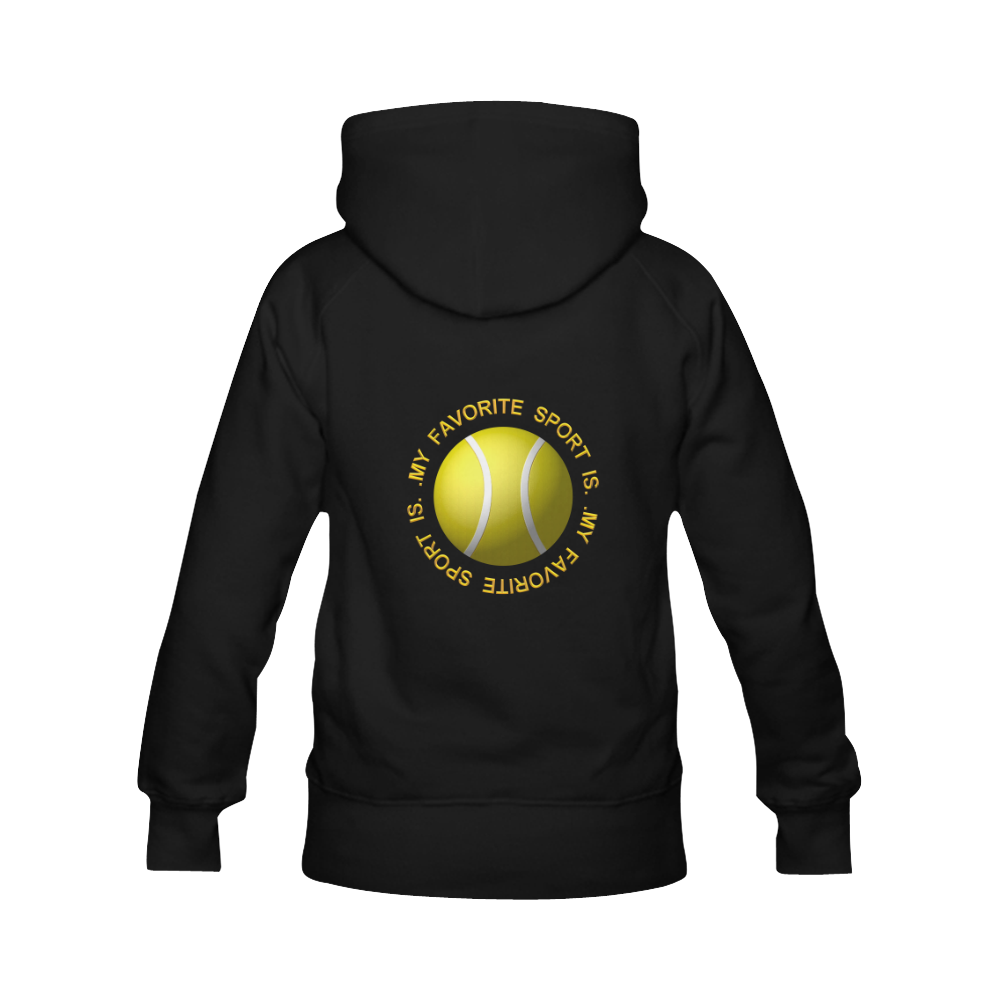 My Favorite Sport is Tennis in Black Men's Classic Hoodie (Remake) (Model H10)