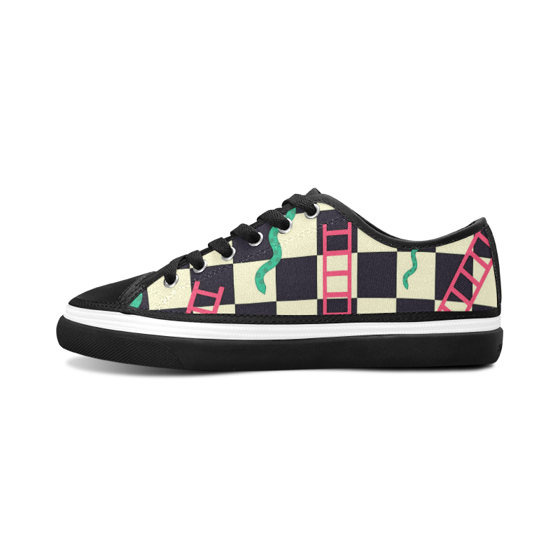 Snakes and Ladders Game Women's Canvas Zipper Shoes/Large Size (Model 001)