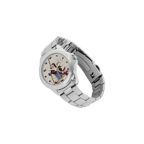 Funny sporty Santa Claus - Christmas Unisex Stainless Steel Watch(Model 103)