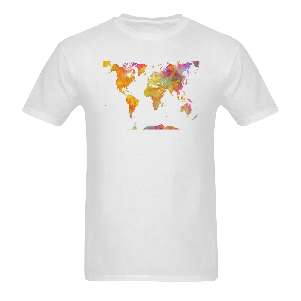 world map Sunny Men's T- shirt (Model T06)