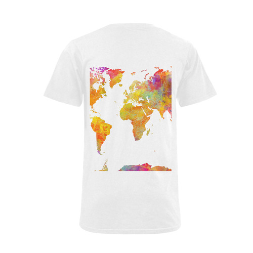 world map Men's V-Neck T-shirt  Big Size(USA Size) (Model T10)