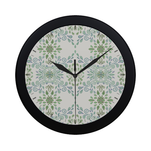 Blue and Green watercolor pattern Circular Plastic Wall clock