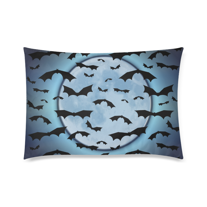 Bats in the Moonlight Custom Zippered Pillow Case 20"x30"(Twin Sides)