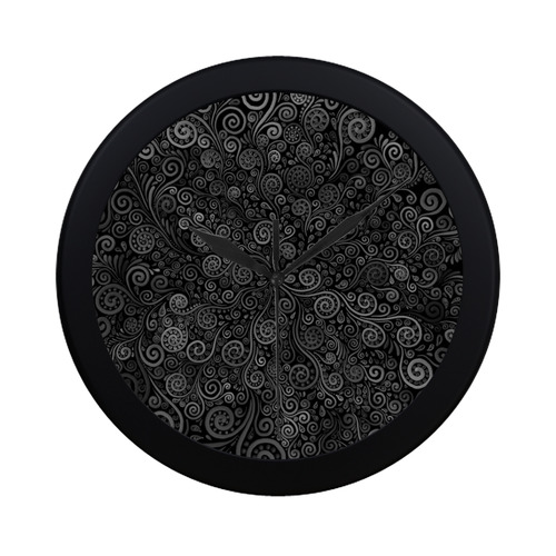 Black and White Rose Circular Plastic Wall clock