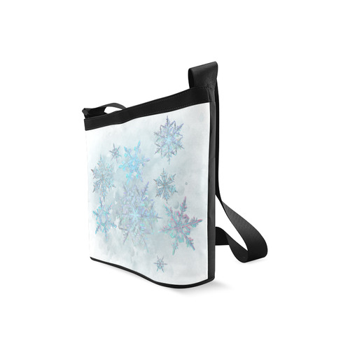 Snowflakes, snow, white and blue Crossbody Bags (Model 1613)