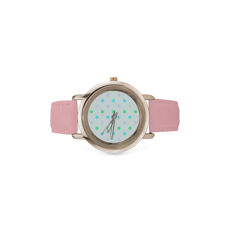 New in shop. Vintage designers Watches with cute dots Women's Rose Gold Leather Strap Watch(Model 201)