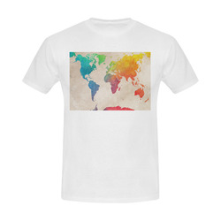 world map Men's Slim Fit T-shirt (Model T13)