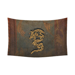 The dragon, tribal Cotton Linen Wall Tapestry 90"x 60"
