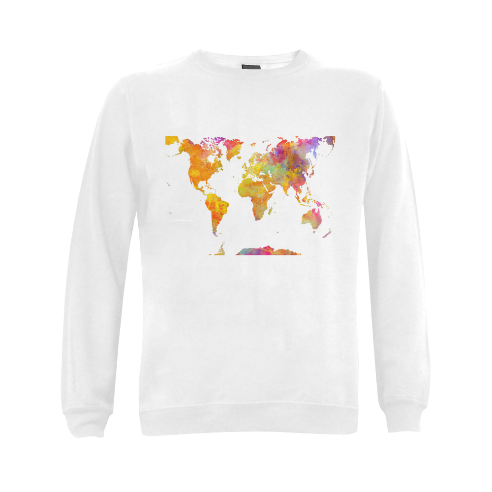 world map Gildan Crewneck Sweatshirt(NEW) (Model H01)