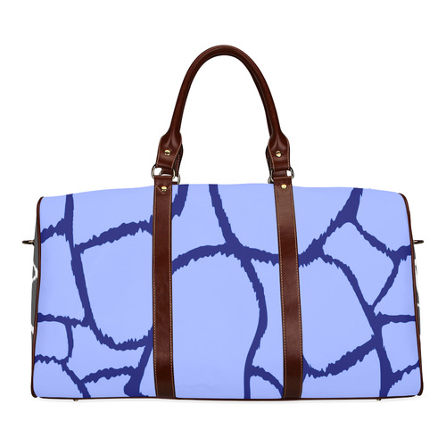 Luxury travel bag Giraffe Art / blue exclusive fashion Edition. Shop Now! Waterproof Travel Bag/Large (Model 1639)