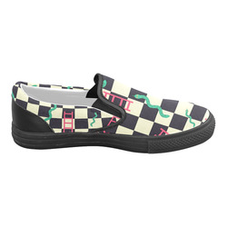 Snakes and Ladders Game Men's Slip-on Canvas Shoes (Model 019)