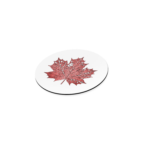 Maple Leaf Red Round Coaster