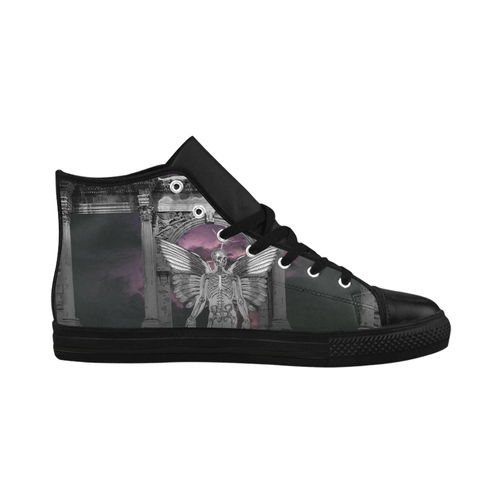 collage_ The Second Coming _ Gloria Sánchez Aquila High Top Microfiber Leather Women's Shoes (Model 032)