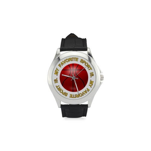 My Favorite Sport is Basketball Women's Classic Leather Strap Watch(Model 203)