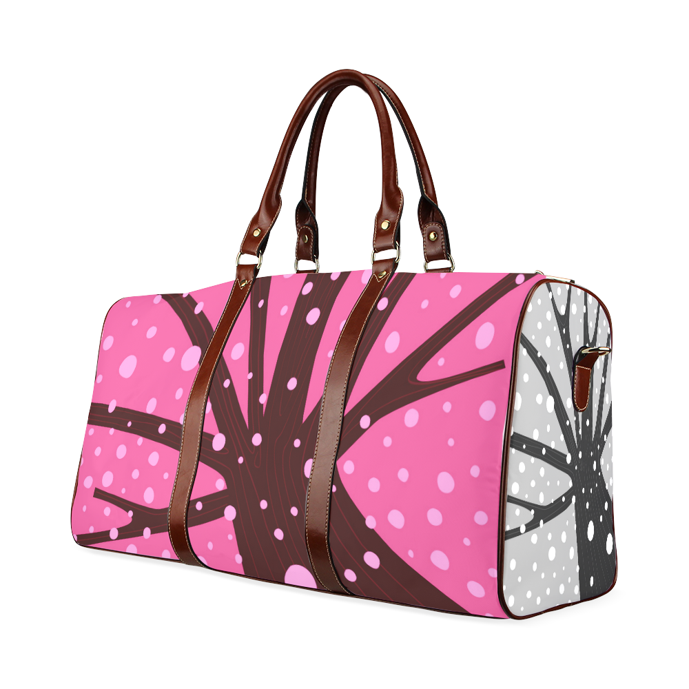 Artistic bag for sale. Pink and grey edition / snowing Tree Art Waterproof Travel Bag/Small (Model 1639)
