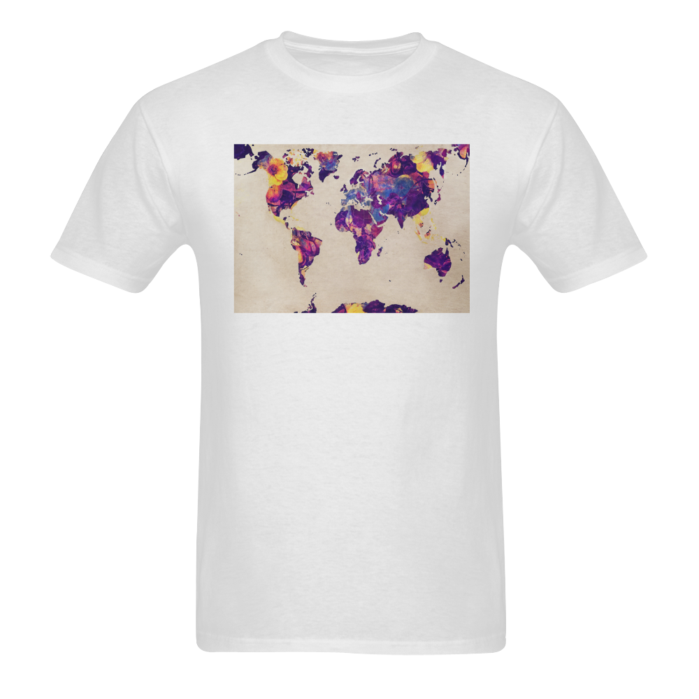 world map Sunny Men's T- shirt (Model T06)