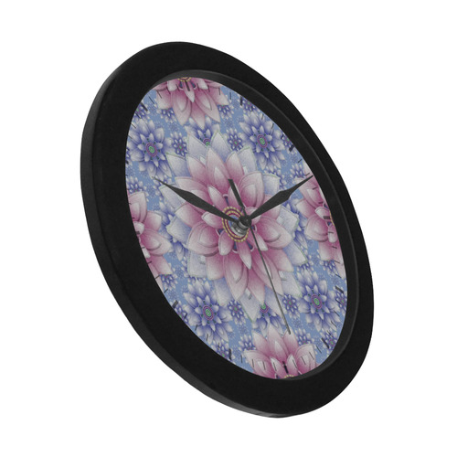 Ornaments pink+blue Circular Plastic Wall clock