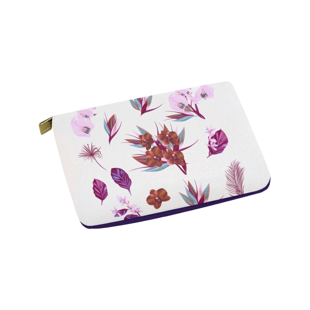 Luxury vintage designers bag with hand-drawn Original floral art Carry-All Pouch 9.5''x6''