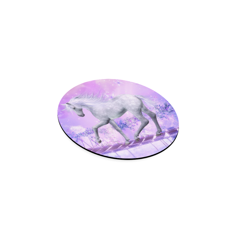 pink unicorn Round Coaster