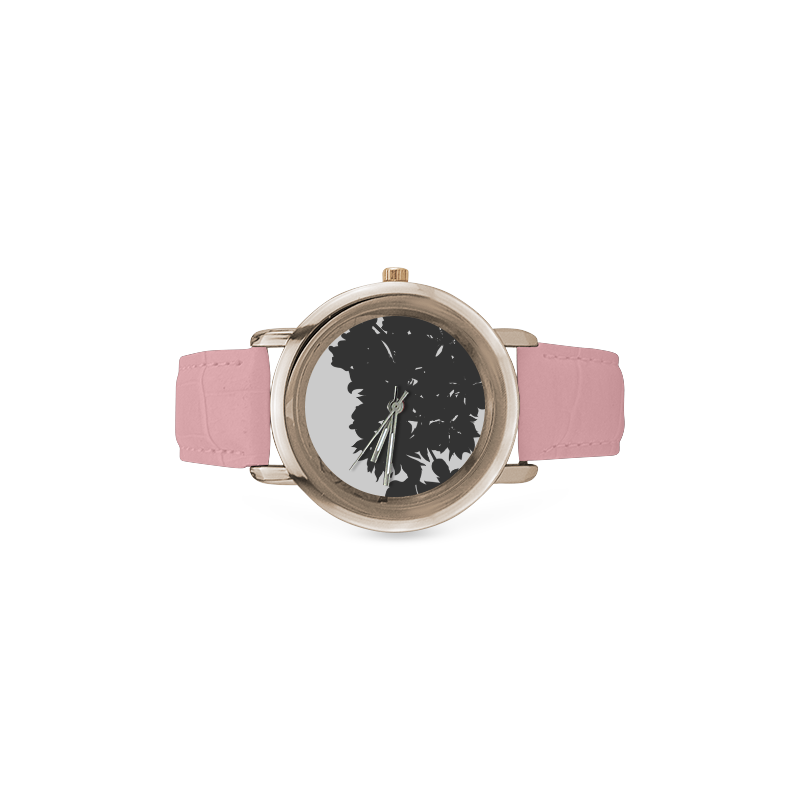 New vintage watches with hand-drawn Art Women's Rose Gold Leather Strap Watch(Model 201)