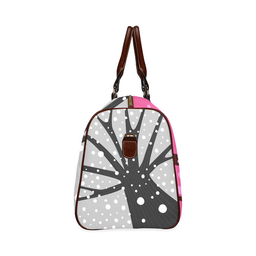 Artistic bag for sale. Pink and grey edition / snowing Tree Art Waterproof Travel Bag/Small (Model 1639)