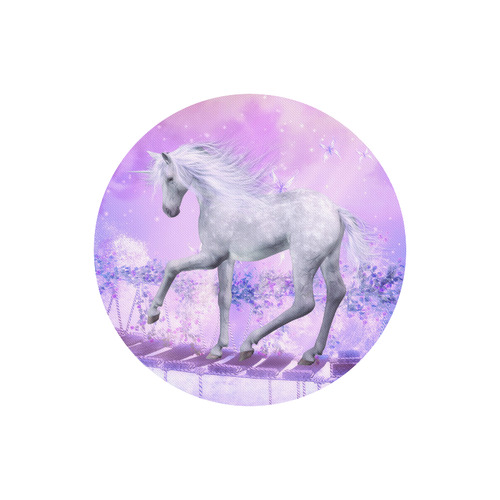 pink unicorn Round Mousepad
