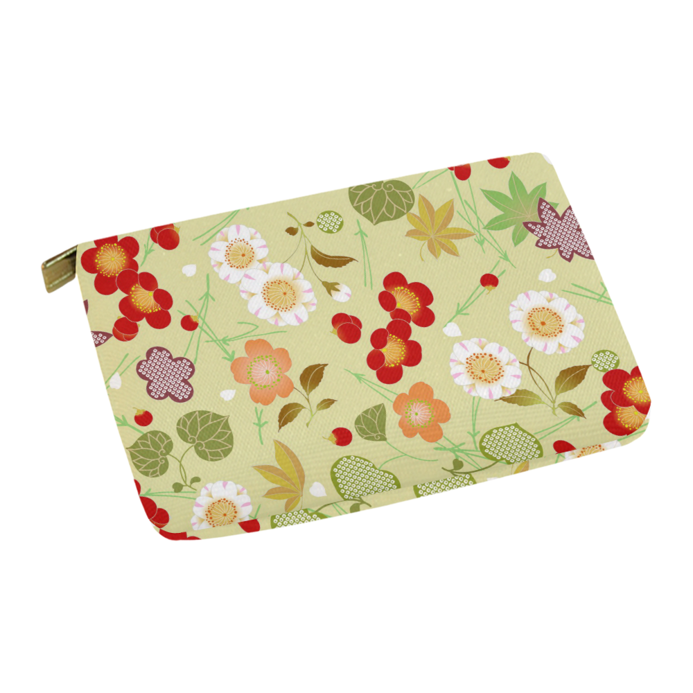 Red Sakura Japanese Cherry Blossom.Floral Carry-All Pouch 12.5''x8.5''