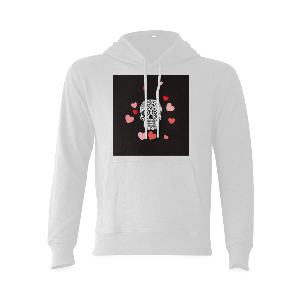 skull with hearts Oceanus Hoodie Sweatshirt (NEW) (Model H03)