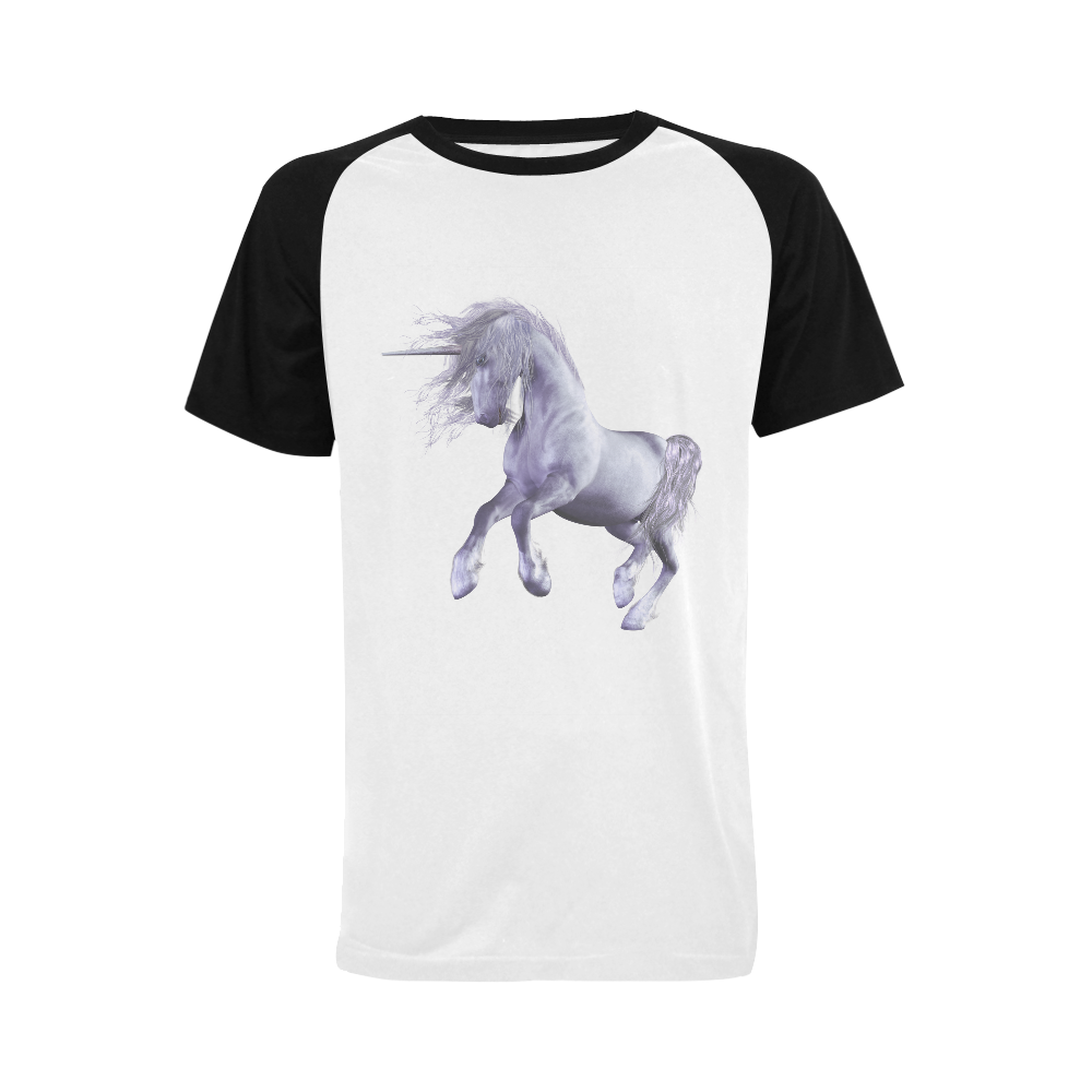 A dreamlike unicorn wades through the water Men's Raglan T-shirt (USA Size) (Model T11)