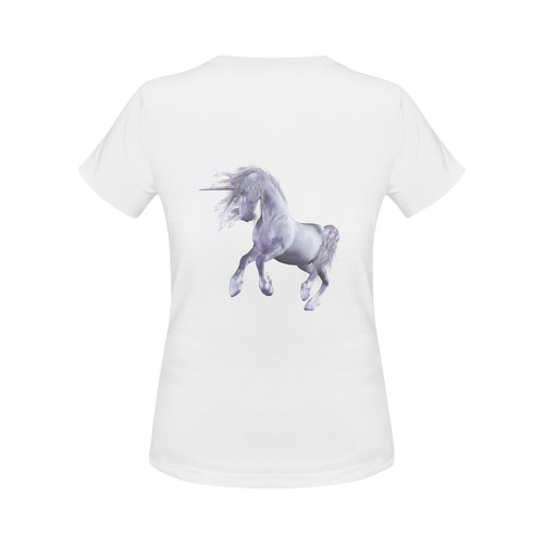 A dreamlike unicorn wades through the water Women's Classic T-Shirt (Model T17）