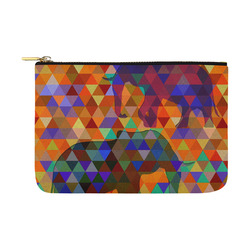 Modern Triangle Pattern Elephants Carry-All Pouch 12.5''x8.5''