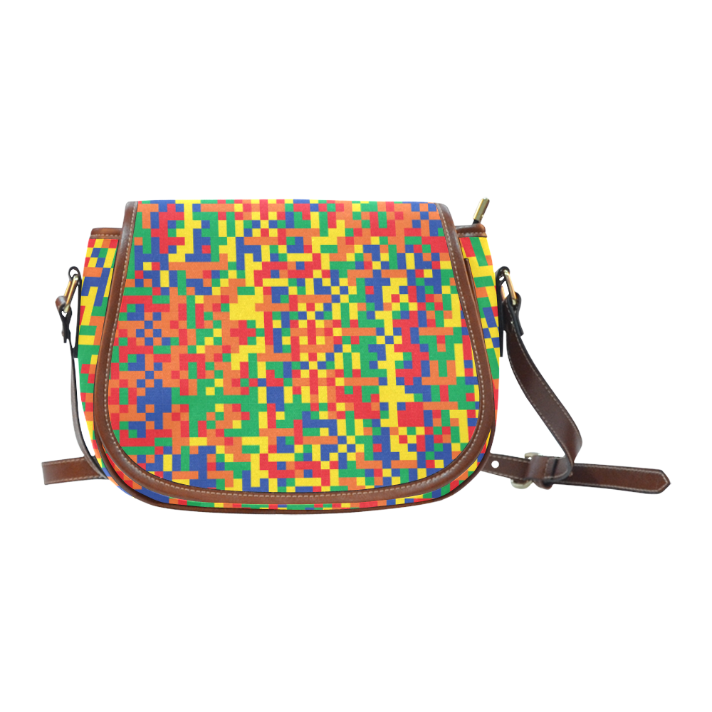New in shop! Pixel art vintage bag edition. NEW fresh design and colors. by guothova! Saddle Bag/Small (Model 1649) Full Customization