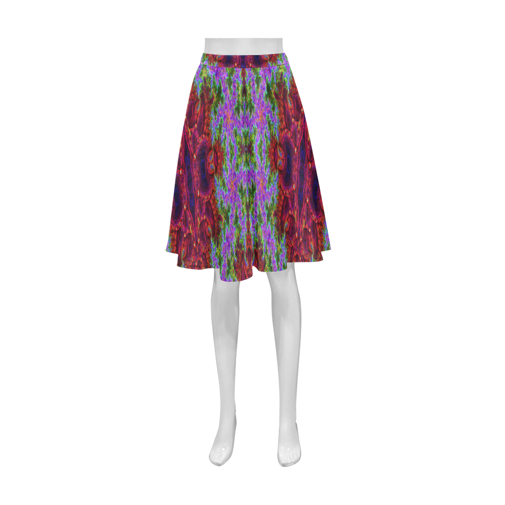 Purple Orange Fractal Pattern Athena Women's Short Skirt (Model D15)