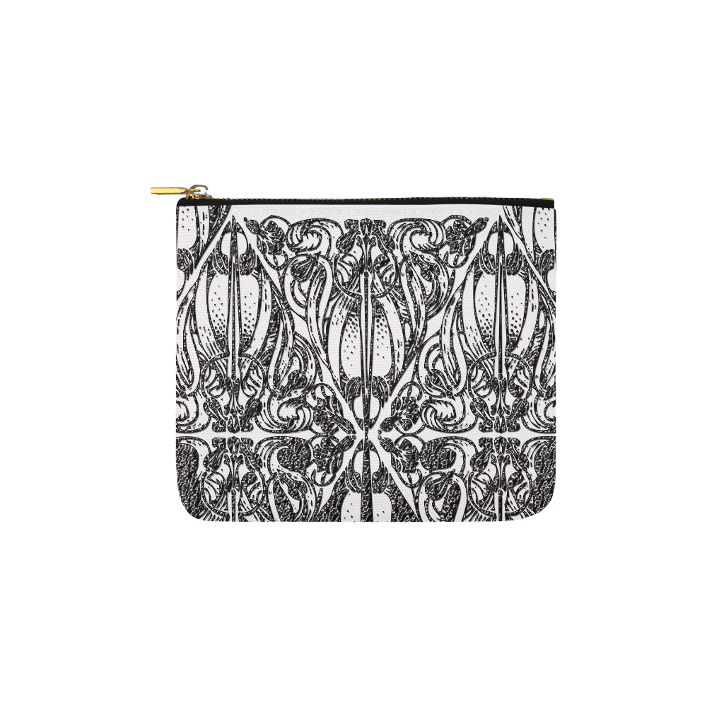 Lace Black Carry-All Pouch 6''x5''