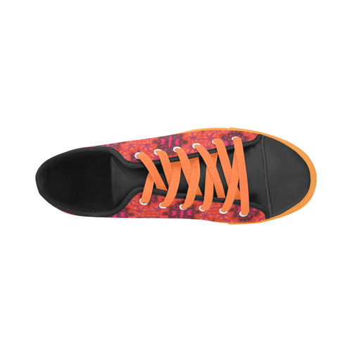 Pink Orange Fractal Pattern Aquila Microfiber Leather Women's Shoes/Large Size (Model 031)
