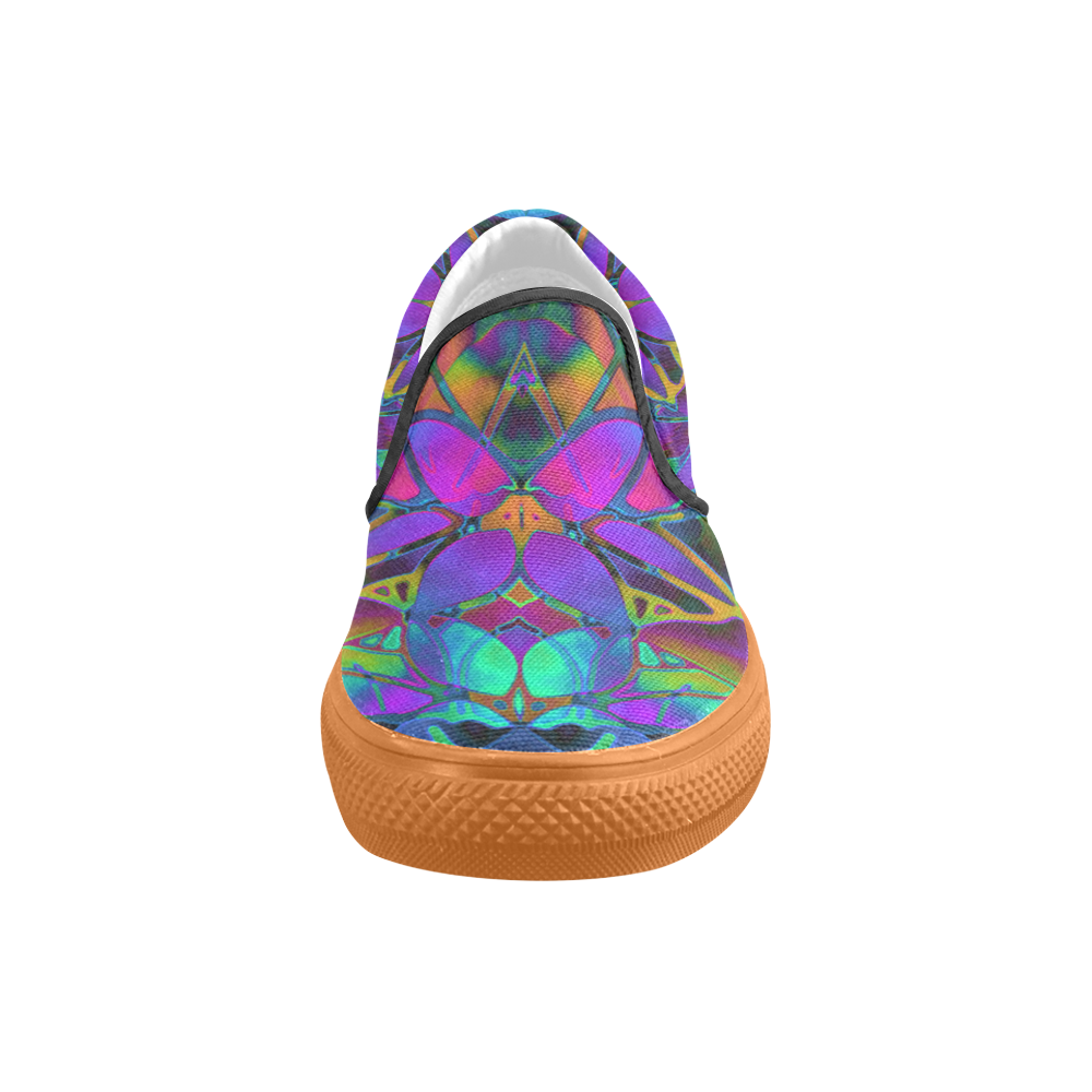 Floral Fractal Art G308 Slip-on Canvas Shoes for Men/Large Size (Model 019)